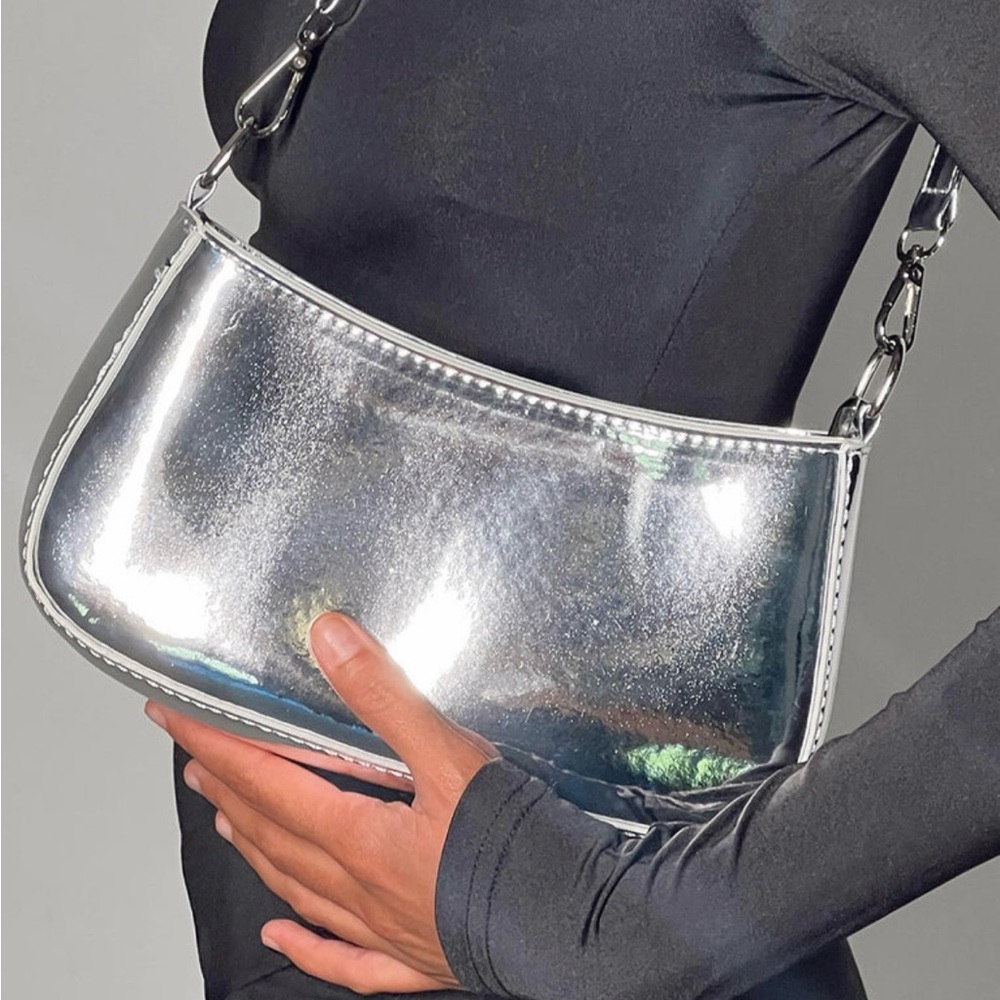 Silver Women's Silver Metallic Shoulder Bag